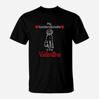 Golden Doodle Valentines Day Gift For Mom Dad Dog T-Shirt - Seseable