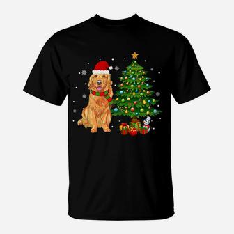 Golden Retriever Christmas Tree Dog Lover Gif T-Shirt - Seseable