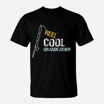 Granddaughter Grandson Reel Cool Grandfather T-Shirt - Seseable