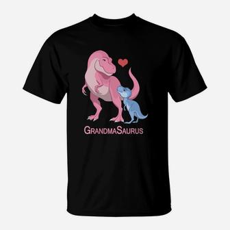 Grandma Saurus Grandmother Baby Boy Trex Dinosaurs T-Shirt - Seseable