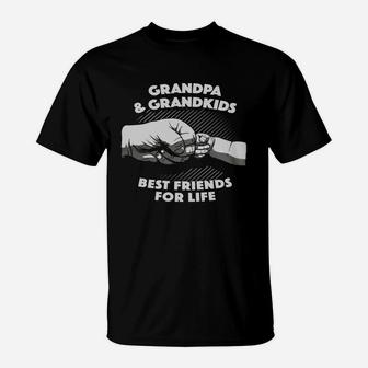 Grandpa And Grandkids Best Friends Life Fist Bump T-shirt T-Shirt - Seseable