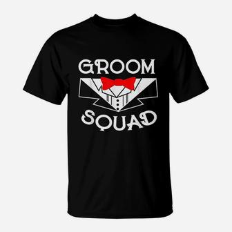 Groom Squad Bachelor Party Groomsmen Tuxedo T-Shirt - Seseable