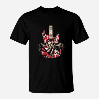 Guitar Retro Style Gift For Guitarist Red Guitar T-Shirt - Seseable