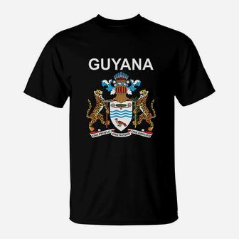 Guyana National Coat Of Arms Crest Emblem T-Shirt - Seseable
