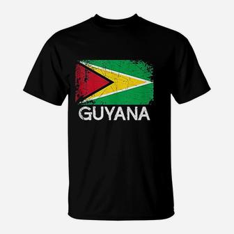 Guyanese Flag Design | Vintage Made In Guyana Gift T-Shirt - Seseable