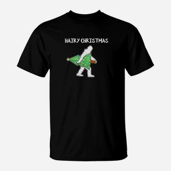 Hairy Christmas Tree Bigfoot Sasquatch Holiday Shirt T-Shirt - Seseable