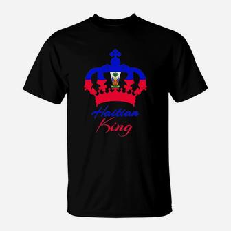 Haitian King Mens Perfect Haiti Flag Crown Gift T-Shirt - Seseable