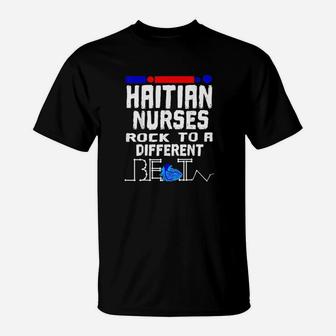 Haitian Nurse Flag Heartbeat Black Afro Haiti Pride T-Shirt - Seseable