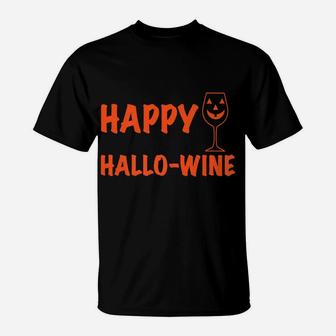 Halloween Happy Hallow Wine Short Sleeve Tee T-Shirt - Seseable