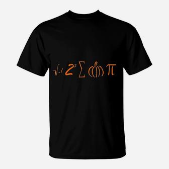 Halloween Math Teacher Pumpkin Pie Pi Symbol Funny T-Shirt - Seseable