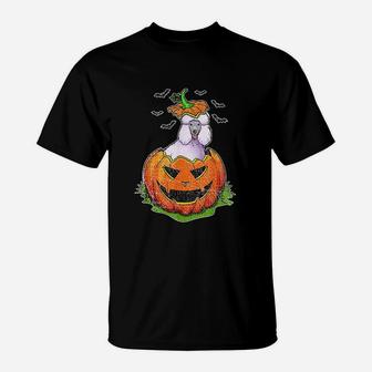 Halloween Poodle Dog Lovers Pumpkin Jack O Lantern Women T-Shirt - Seseable
