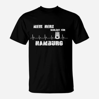 Hamburg Herzschlag EKG T-Shirt, Mein Herz schlägt für Hamburg Design - Seseable