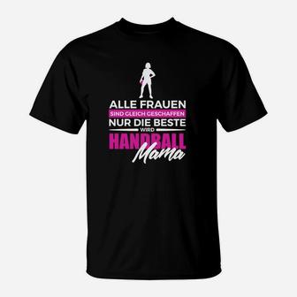 Handball Mama T-Shirt für Stolze Mütter, Beste Unterstützerin - Seseable