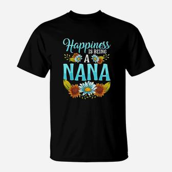 Happiness Is Being A Nana Cute Floral Mothers Day T-Shirt | Seseable UK
