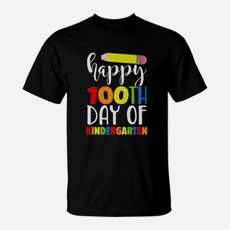 Happy 100th Day Of Kindergarten Teacher T-Shirt - Seseable