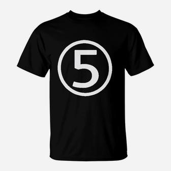 Happy Family Clothing Fifth Birthday Modern Circle Number Five T-Shirt - Seseable