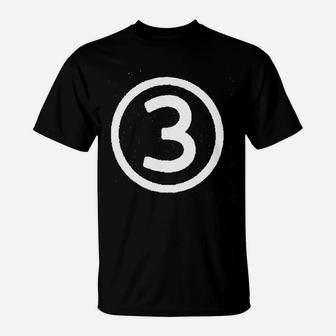 Happy Family Clothing Third Birthday Modern Circle Number Three T-Shirt - Seseable