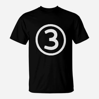 Happy Family Third Birthday Modern Circle Number Three T-Shirt - Seseable