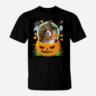 Happy Halloween Pumpkin Cavalier King Charles Spaniel Dog T-Shirt - Seseable