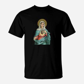 Heart Of Mary Our Blessed Mother Catholic T-Shirt - Seseable