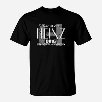 Heinz-Ding Schwarzes T-Shirt mit Spruch, Grafik Tee für Männer - Seseable