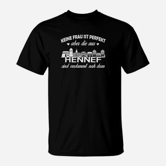 Hennef Spruch Herren T-Shirt, Schwarzes Tee mit Lustigem Text - Seseable