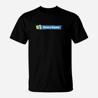 Herren Gaming T-Shirt Victory Royale, Gamer Bekleidung Schwarz - Seseable