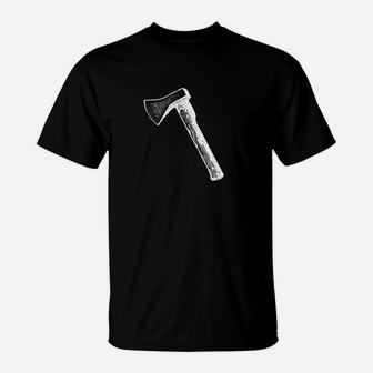 Herren Schwarz T-Shirt mit Axt-Motiv, Premium Design Tee - Seseable