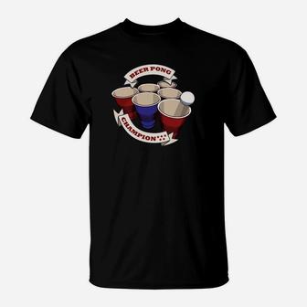 Herren T-Shirt Beer Pong Champion, Party-Spiel Motiv Design - Seseable