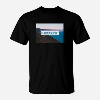 Herren T-Shirt Bergsport Motiv 'BerggrenSport' - Schwarz, Outdoor Tee - Seseable