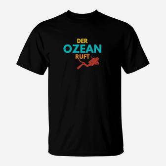Herren T-Shirt Ozean ruft, Taucher-Motiv, Meeresschutz - Seseable