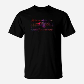 Herzschlag Hunde-Liebhaber T-Shirt, Neonpfotenabdruck-Design - Seseable