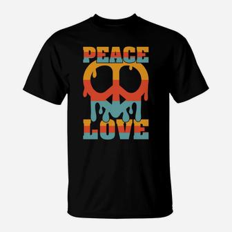 Hippie Peace Love Peace Sign Colorful Gift T-Shirt | Seseable CA