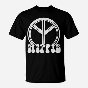 Hippie Peace Love Sign Gift Idea For Hippie Lovers T-Shirt - Seseable