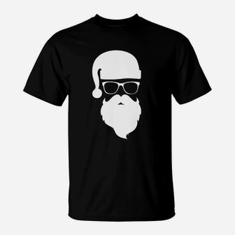Hipster Santa Sunglasses Christmas T-Shirt - Seseable