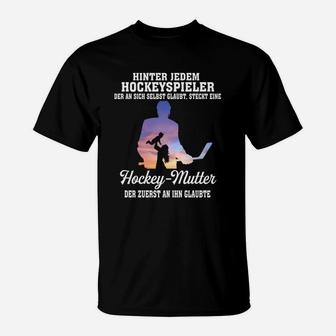 Hockey-Mutter T-Shirt: Stolz & Unterstützung Design, Spruch Motiv - Seseable