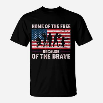 Home Of The Free Because Of The Brave Veterans Gift T-Shirt - Seseable