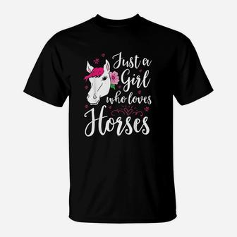 Horse Girl Horse Mom Just A Girl Who Loves Horses T-Shirt - Seseable