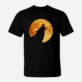 Howling Wolf Full Moon Tee T-Shirt - Seseable