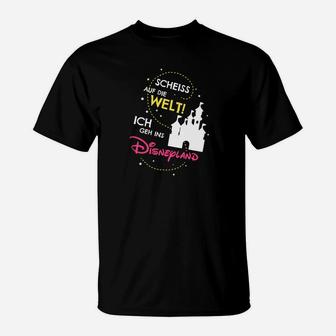 Humorvolles Disneyland Motto T-Shirt in Schwarz, Witzige Aussage - Seseable