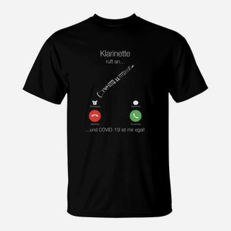 Humorvolles Klarinetten-T-Shirt mit Covid-19 Spruch, Musikliebhaber Tee - Seseable