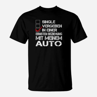 Humorvolles T-Shirt für Auto-Fans, In einer Beziehung mit meinem Auto - Seseable