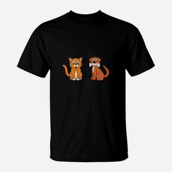 Hunde Katzen Knochen Haustiere T-Shirt - Seseable