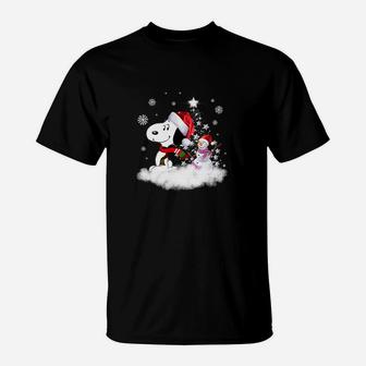 Hunde-Lustiger Schnee-Weihnachtss- T-Shirt - Seseable