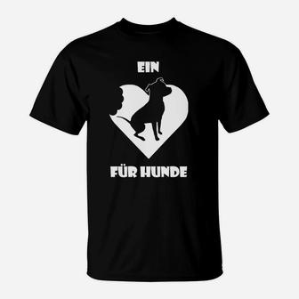 Hundeherz T-Shirt für Hundeliebhaber in Schwarz - Seseable