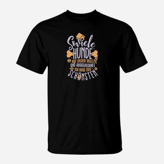 Hundeliebhaber-Spruch Schwarzes T-Shirt mit Pfotenabdruck - Seseable