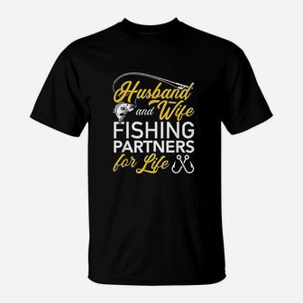 Husband And Wife Fishing Partners For Life T-Shirt - Seseable