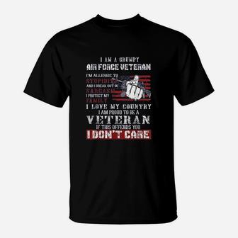 I Am A Grumpy Air Force Veteran Retired Air Force Veteran T-Shirt - Seseable