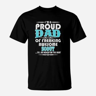 I Am A Proud Dad Of A Freaking Awesome Scout White T-Shirt - Seseable