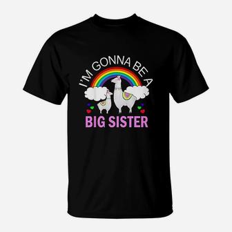 I Am Gonna Be A Big Sister Llama Girl Going To Be Big Girl T-Shirt - Seseable